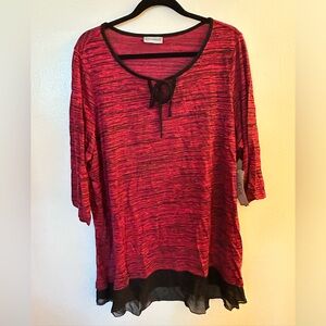 NWT Catherine’s Women’s tunic red and black size 1X